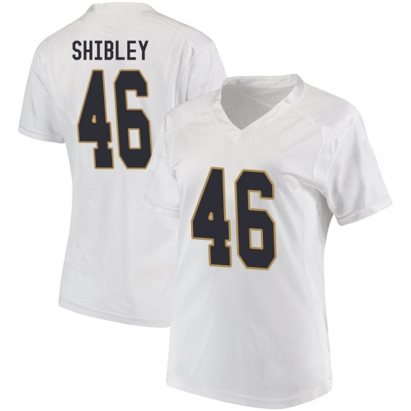 Adam Shibley Notre Dame Fighting Irish NCAA Women's #46 White Replica College Stitched Football Jersey TMX4155QW